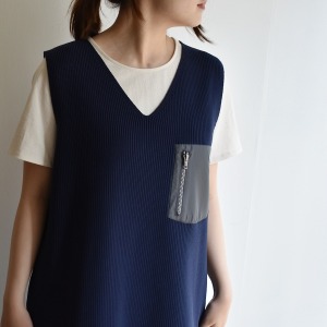 F/CE knit vest one-piece